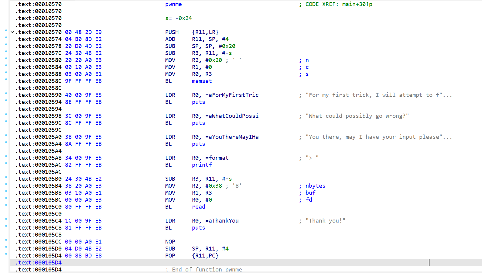 ret2win_armv5汇编代码